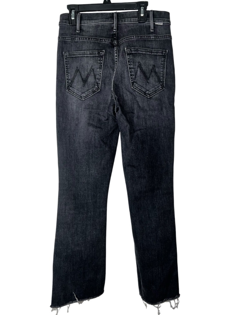 MOTHER The Hustler Ankle Fray Jeans Nightowl Gray High Rise Bootcut Raw Hem 27 - Picture 5 of 13
